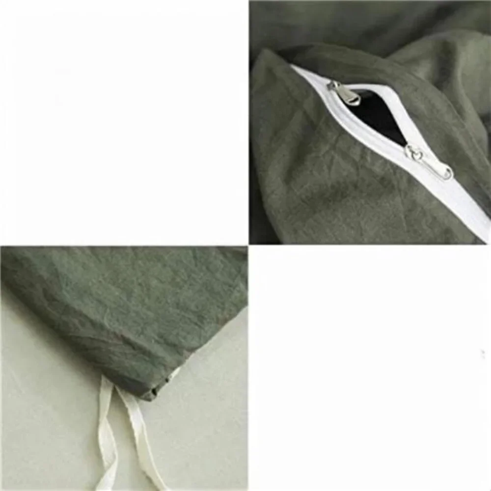 NEW West Elm Dark Green 100% Cotton Boho Queen King Bedding Duvet Sham Case Set